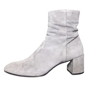 Corsa Grey Suede Block Heel Booties Women's Size 10